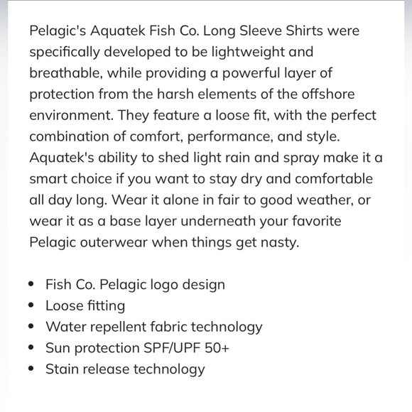 NWT Pelagic Aquatek Fish Co. Long Sleeve Shirt sz XXL - Picture 6 of 6